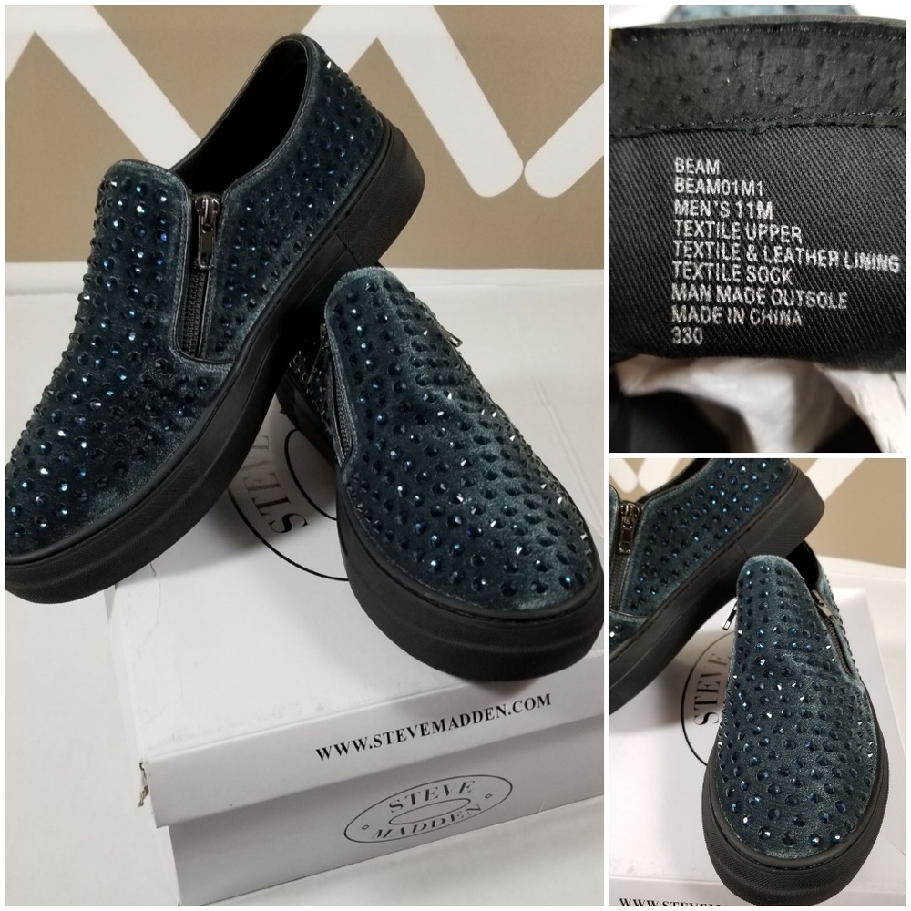 Steve Madden Blue Stone Zipper Shoes